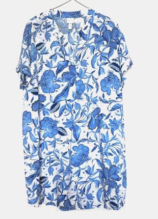 Вискозное платье туника в цветочный принт от h&m6 фото