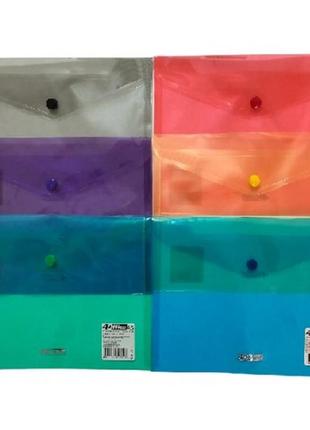 Папка-конверт а5 на кнопці 4office 4-205 прозора (12 шт. в пакованні)/480