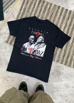 Vintage 2pac outlawz rap tee винтаж мужская футболка мерч тупак шакур оутлавз рэп g-unit 50cent eminem черная размер м1 фото