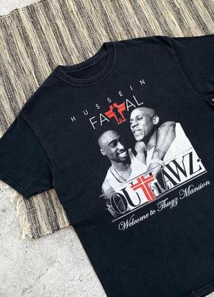 Vintage 2pac outlawz rap tee винтаж мужская футболка мерч тупак шакур оутлавз рэп g-unit 50cent eminem черная размер м2 фото