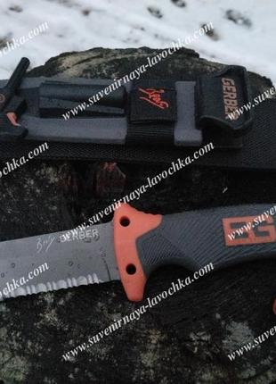 Нож bear grylls gerber military. качественный крепкий нож для выживания, военных, солдат