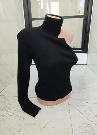 Лонгслів на один рукав, у рубчик zara s