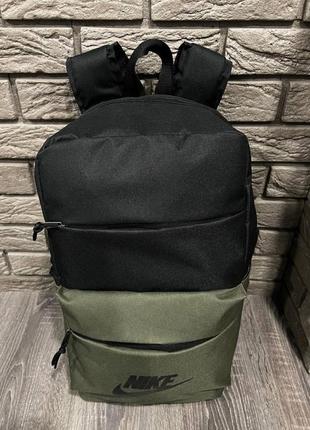 Рюкзак чорний/хакі big bag з логотипом nike4 фото