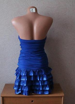 Коктейльное платье ультрамаринового цвета2 фото