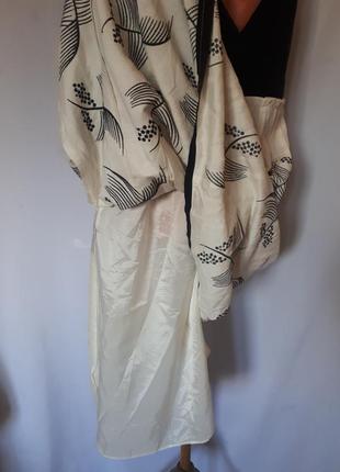 Льняное платье с элементами из шелка  monsson (размер 14-16)5 фото