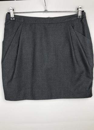 Юбка в полоску из брючной ткани