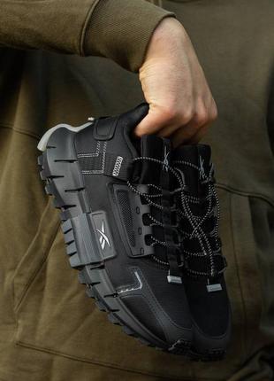 Мужские кроссовки Зимові чоловічі шкіряні черевики reebok edge black