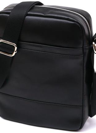 Добротная кожаная мужская сумка shvigel 16336 черный