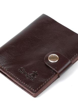 Классическое мужское портмоне из натуральной кожи shvigel 16506 коричневый1 фото