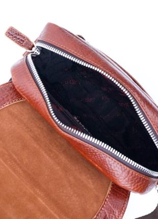 Надежная сумка на плечо karya 20903 кожаная коричневый4 фото