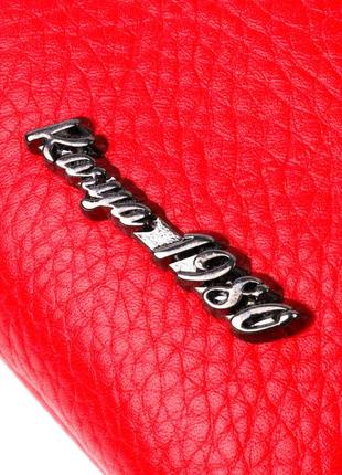 Удобная женская сумка на плечо karya 20857 кожаная красный5 фото