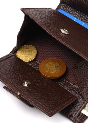 Універсальний чоловічий гаманець із натуральної зернистої шкіри canpellini 21744 коричневий6 фото