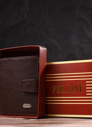 Універсальний чоловічий гаманець із натуральної зернистої шкіри canpellini 21744 коричневий9 фото