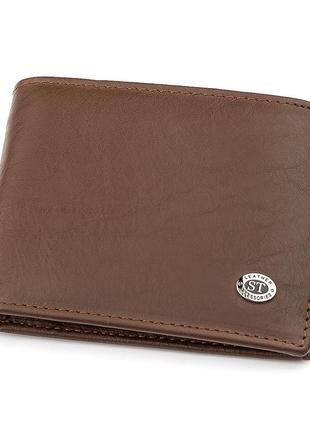 Мужской кошелек st leather 18353 (st-1) новинка коричневый