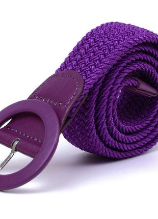 Текстильный женский ремень vintage 20816 фиолетовый4 фото