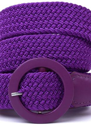 Текстильный женский ремень vintage 20816 фиолетовый1 фото