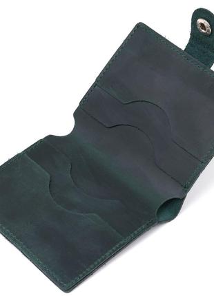 Компактное винтажное портмоне shvigel 16456 зеленый4 фото