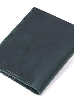Компактное винтажное портмоне shvigel 16456 зеленый2 фото