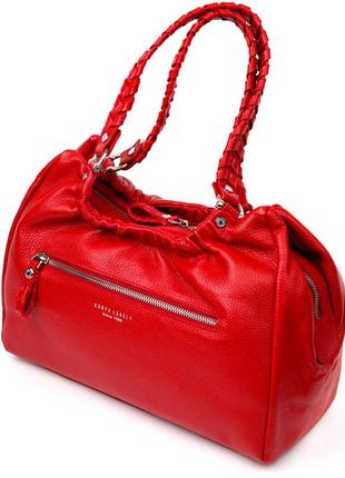 Яркая женская сумка с ручками karya 20843 кожаная красный2 фото
