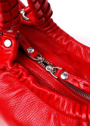 Яркая женская сумка с ручками karya 20843 кожаная красный3 фото