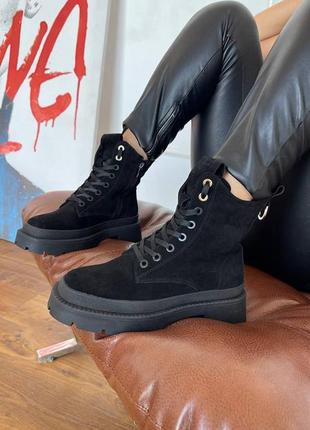 Стильные сапоги женские ботинки кожаные, замшевые лаковые ботинки из натуральной кожи2 фото