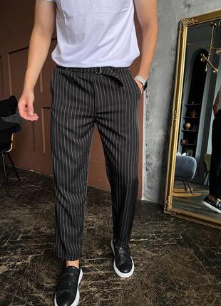 Брюки мом в полоску