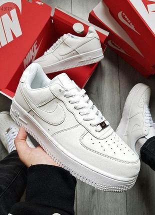 Топ! женские кожаные кроссовки nike air force 1 low white2 фото