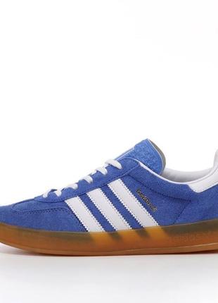 Кросівки в стилі adidas gazelle indoor якісні замшеві чоловічі кросівки преміум адідас стильні сині кеди три смуги