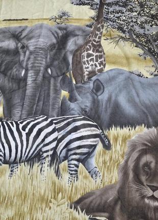 Хустка шовкова  сафарі з тваринами