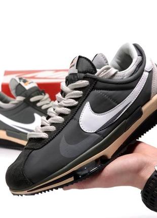 Незвичайні унікальні преміум кросівки в стилі nike sacai zoom cortez якісні та стильні чоловічі замшеві найки