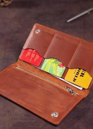 Бумажник мужской вертикальный матовый shvigel 16199 рыжий10 фото