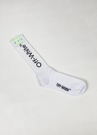 Носки off-white diag mid length socks omra001r21kni0030110 высокие белые оригинальные новые