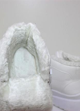 🔴 женские белые зимние спортивные ботинки9 фото