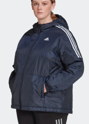 Женская куртка adidas с капюшоном essentials (plus size) hk46581 фото