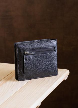 Компактный мужской кошелек с зажимом st leather 18837 черный8 фото