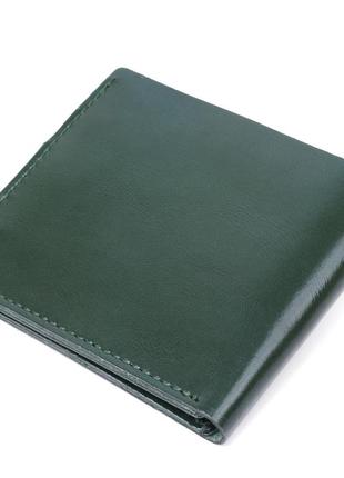 Універсальне шкіряне портмоне shvigel 16462 зелений2 фото