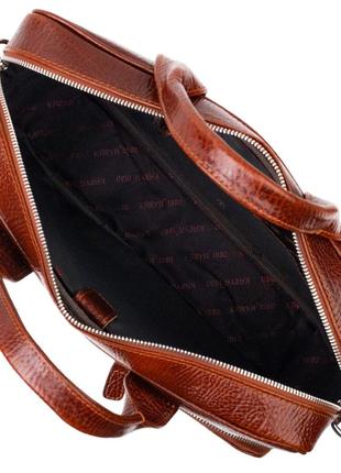 Універсальна чоловіча сумка-портфель на плече karya 20936 шкіряний коричневий4 фото