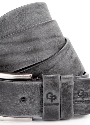 Ремень мужской grande pelle 00863 джинсовый серый