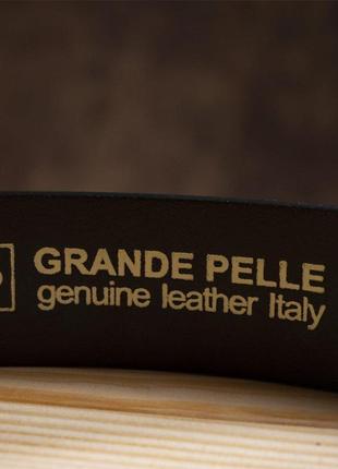 Эксклюзивный мужской джинсовый ремень из натуральной кожи grande pelle 00910 коричневый4 фото