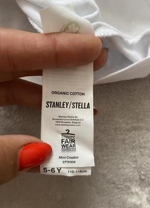 Базовая белая футболка с принтом капкейк organic cotton stanley/stella3 фото