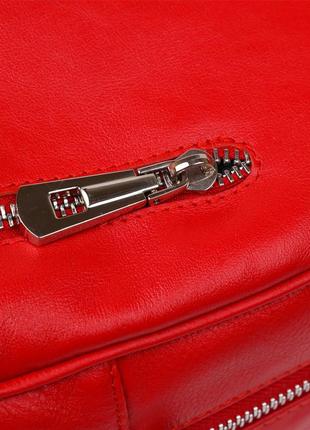 Яркий женский городской рюкзак из натуральной кожи shvigel красный кожаный 163165 фото