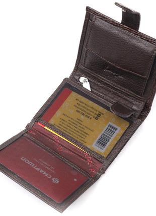 Лакированное мужское портмоне из фактурной кожи karya 21046 коричневый5 фото