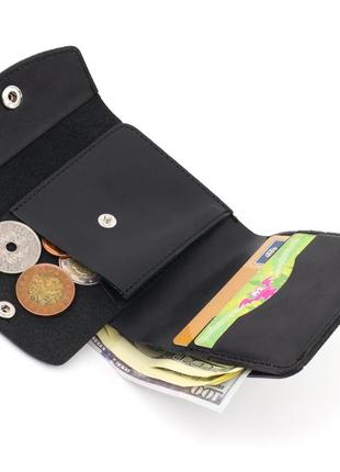 Кожаное матовое мужское портмоне shvigel 16612 черный4 фото
