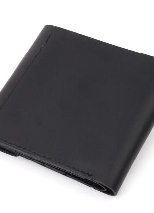 Кожаное матовое мужское портмоне shvigel 16612 черный2 фото