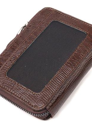 Интересное портмоне из натуральной фактурной кожи canpellini 21493 коричневое2 фото