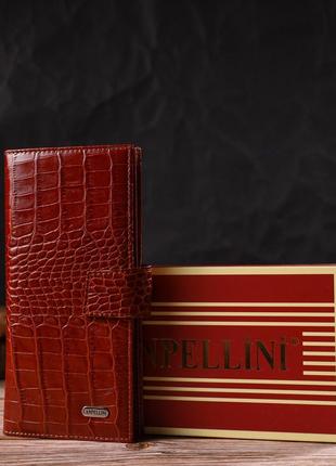 Ультрамодный кошелек для мужчин из натуральной кожи с тиснением под крокодила...