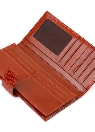 Ультрамодный кошелек для мужчин из натуральной кожи с тиснением под крокодила...