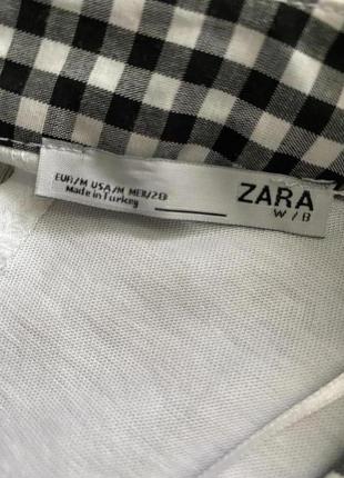 Zara оверсайз блузка топ футболка в клетку реглан6 фото