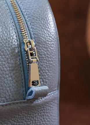 Стильний жіночий рюкзак з натуральної шкіри shvigel блакитний шкіряний зернистий 1631810 фото