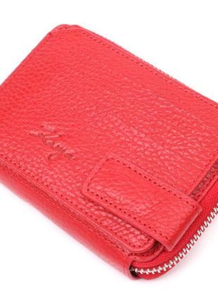 Жіночий гаманець на блискавці з натуральної шкіри karya 21342 червоний